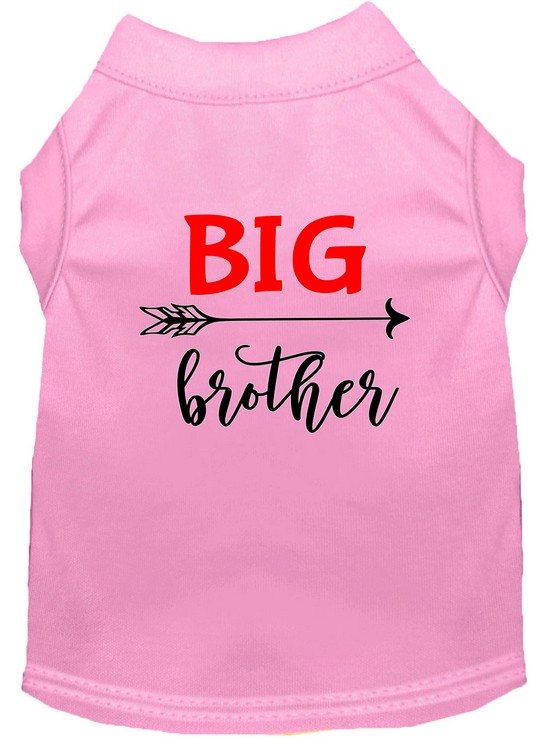 Big Brother Screen Print Dog Shirt Light Pink XS